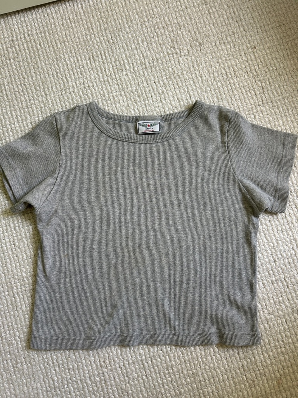 Hard Tail Gray Ribbed Short-Sleeve Tee